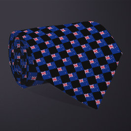 ニュー市松模様にジーランド国旗のパターン ネクタイ