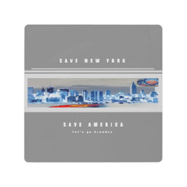 ニュー救ヨーク行こうブランドン メタルプリント