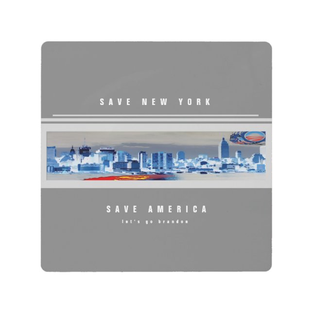 ニュー救ヨーク行こうブランドン メタルプリント (正面)