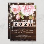 ニュー日付 ラスティック エレガント ウェディング 案内状 (正面/裏面)