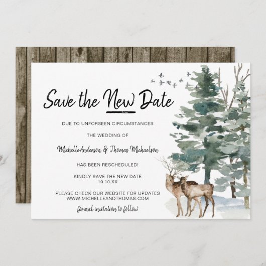 ニュー日程の森の木の松を保存 セーブザデート (正面/裏面)