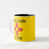 ニュー最高のメキシコ州旗Zia Sunの叔父 ツートーンマグカップ (正面左)