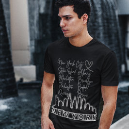 ニュー最高のヨークのグラフィッククールアート訪問の場所 Tシャツ