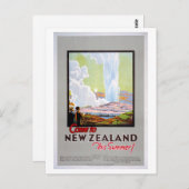 ニュー来ジーランドへのヴィンテージ旅行ポスター ポストカード (正面/裏面)