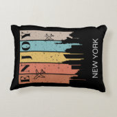 ニュー楽しむヨーク、建物、飛行機 |旅行 アクセントクッション (裏面)