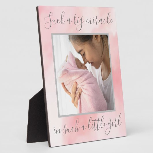 ニュー生まれベビーガール引用文カスタム写真 フォトプラーク (側面)