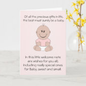 ニュー生まれベビーガール カード (黄色い花)