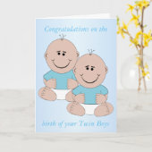 ニュー生まれベビーツインボーイズ カード (黄色い花)