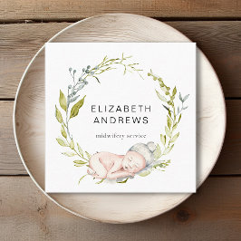 ニュー生まれユーカリリースモダン名刺 スクエア名刺