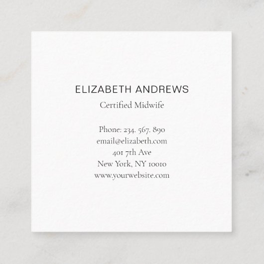 ニュー生まれユーカリリースモダン名刺 スクエア名刺 (裏面)