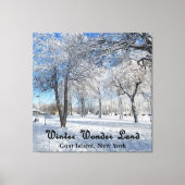 ニュー疑問に思ヨーク・ウィンターランド・ヤギ島フォトアート キャンバスプリント (正面)