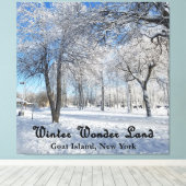 ニュー疑問に思ヨーク・ウィンターランド・ヤギ島フォトアート キャンバスプリント (インサイチュ (ウッドフロア))
