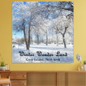 ニュー疑問に思ヨーク・ウィンターランド・ヤギ島フォトアート キャンバスプリント (インサイチュ (リビング))