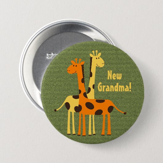 ニュー祖母おじいちゃん叔母おじさんのいとこのキリンお尻 缶バッジ (正面&裏面)