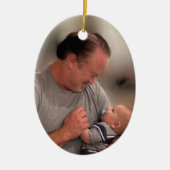 ニュー祖父の両面の磁器の休日 セラミックオーナメント (正面)