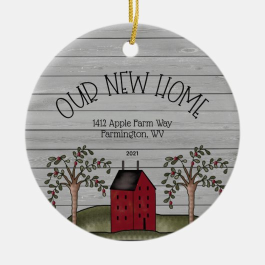 ニュー素朴ホーム初めてのクリスマスカスタムセラミックスホーン セラミックオーナメント (正面)