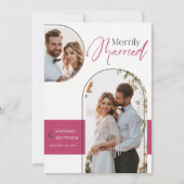 ニュー結婚したス結婚ホリデイ黒マゼンタ シーズンカード (正面)