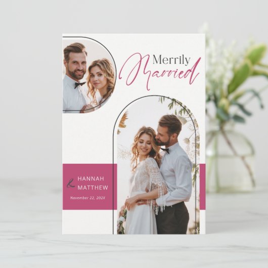 ニュー結婚したス結婚ホリデイ黒マゼンタ シーズンカード (スタンド正面)