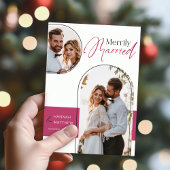 ニュー結婚したス結婚ホリデイ黒マゼンタ シーズンカード