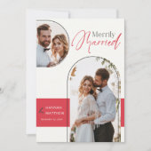 ニュー結婚したス結婚ホリデーズブラックレッド シーズンカード (正面)