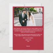 ニュー結婚したメリーリウェズ初めてのクリスマスカスタムレッド シーズンカード (裏面)