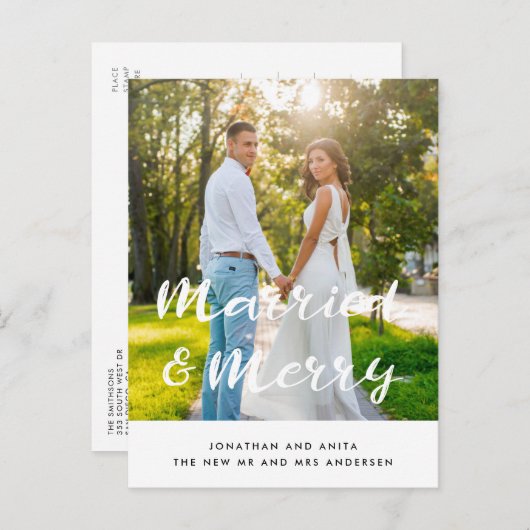 ニュー結婚したリメリーワズの休日の写真 ポストカード (正面/裏面)