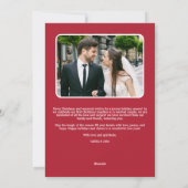 ニュー結婚したリメリーワード初めてのクリスマスレッド シーズンカード (裏面)