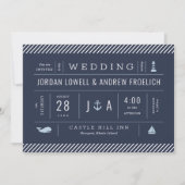 ニュー航海のイングランド結婚式の招待状 案内状 (正面)