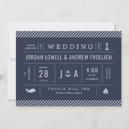 ニュー航海のイングランド結婚式の招待状 案内状