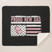 ニュー誇りを持ったダニューガールベビーファーザーズおもしろいデイ・ファースト シェルパブランケット (正面(横))