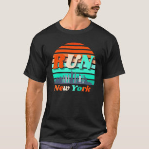 ニュー走ヨークのサンライズシティシルエット祝走プレット Tシャツ