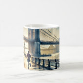 ニュー走ヨーク・ブルックリン・ブリッジに コーヒーマグカップ (中央)