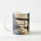 ニュー走ヨーク・ブルックリン・ブリッジに コーヒーマグカップ (左)