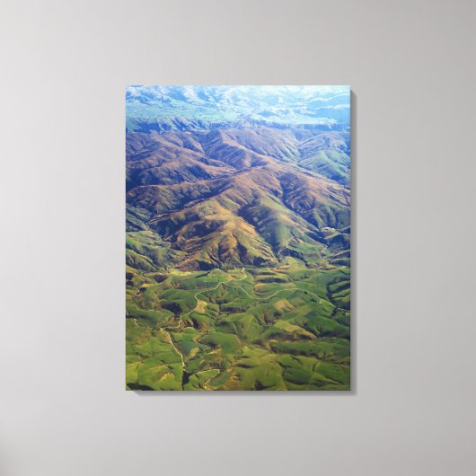 ニュー転がジーランドのサウスランド地方の丘 キャンバスプリント (正面)