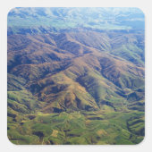 ニュー転がジーランドのサウスランド地方の丘 スクエアシール (正面)