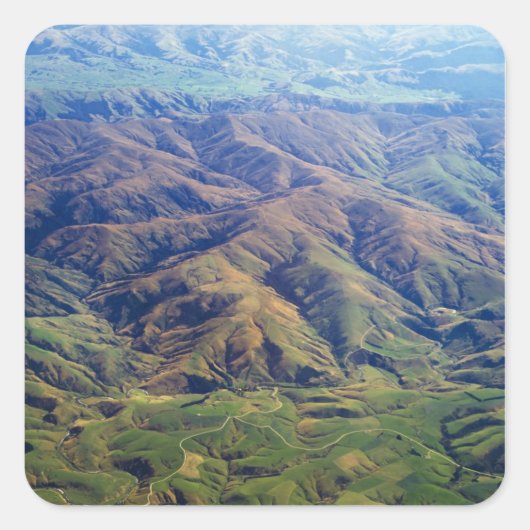 ニュー転がジーランドのサウスランド地方の丘 スクエアシール (正面)