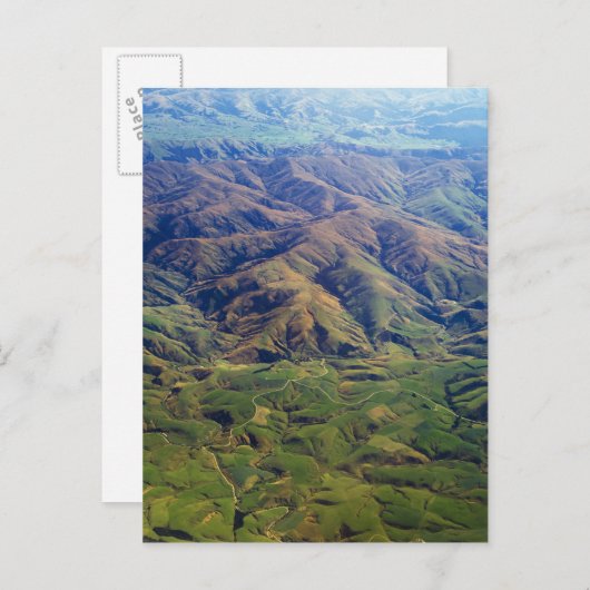 ニュー転がジーランドのサウスランド地方の丘 ポストカード (正面/裏面)