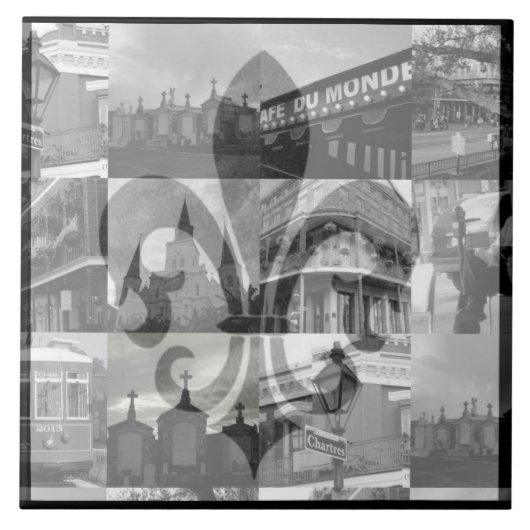 ニュー・オーリンズのコラージュ[タイル] タイル (正面)