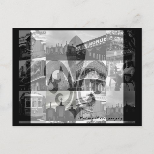 ニュー・オーリンズのコラージュ[郵便はがき] ポストカード (正面)