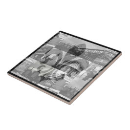 ニュー・オーリンズのコラージュ[Trivet小さい] - タイル