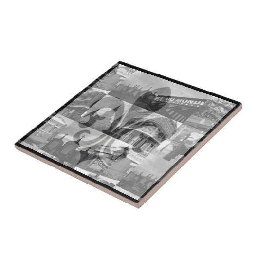 ニュー・オーリンズのコラージュ[Trivet小さい] - タイル (側面)