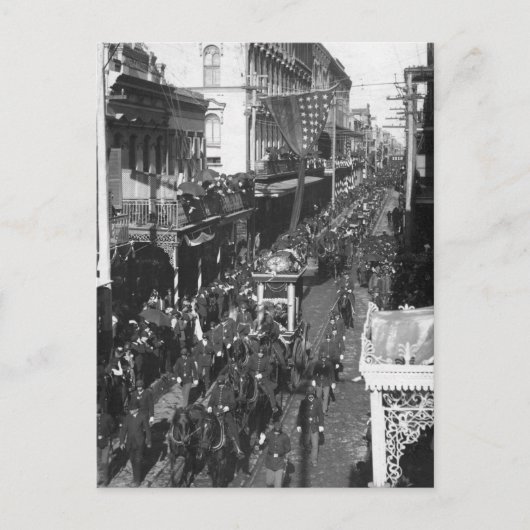 ニュー・オーリンズのジェファーソン・デイヴィスの葬式: 1908年 ポストカード (正面)