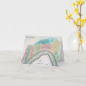 ニュー・オーリンズの地図1837年 カード (黄色い花)