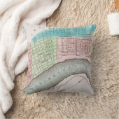 ニュー・オーリンズの地図1837年 クッション (ブランケット)