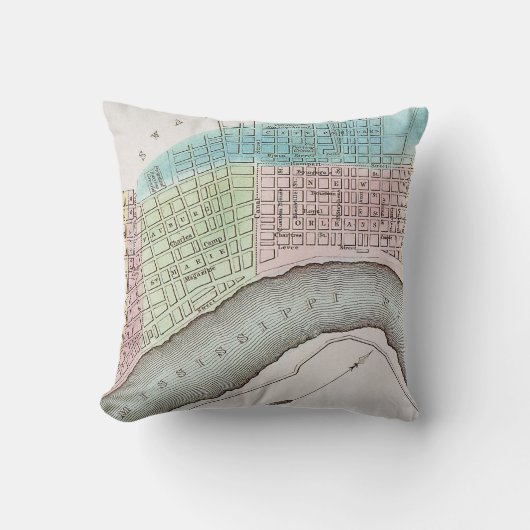 ニュー・オーリンズの地図1837年 クッション (正面)