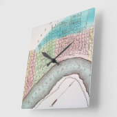 ニュー・オーリンズの地図1837年 スクエア壁時計 (傾斜)