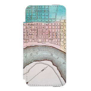 ニュー・オーリンズの地図1837年 iPhone SE/5/5sウォレットケース