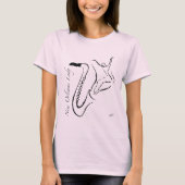 ニュー・オーリンズの女性T.サクソフォーン Tシャツ (正面)