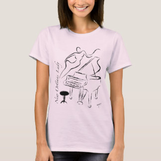 ニュー・オーリンズの女性T.ピアノ Tシャツ