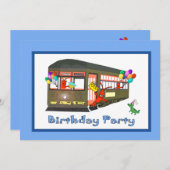 ニュー・オーリンズの市街電車の誕生日の招待状 招待状 (正面/裏面)